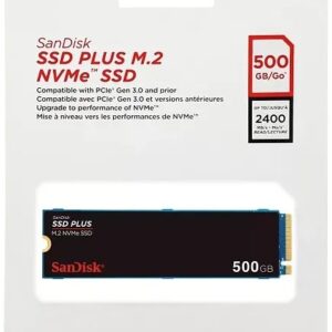 Ssd Sandisk Plus 500gb M.2 2280 Pcie Gen3 Nvme Sdssda3n-500g-g26 Preto
